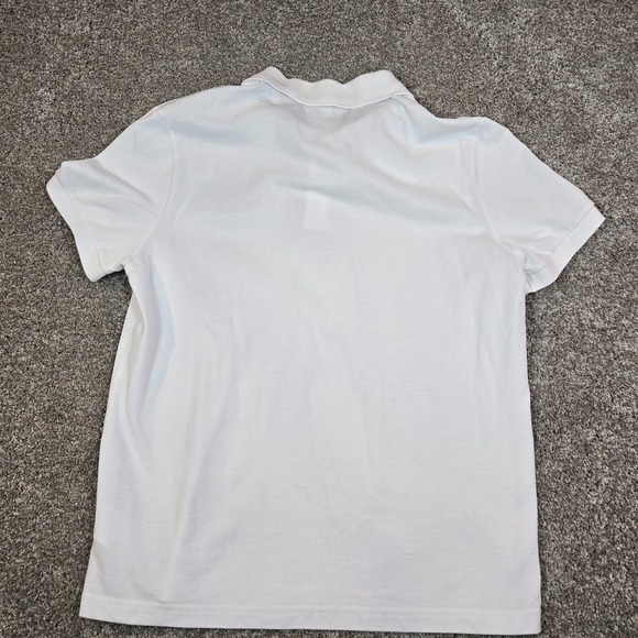 Lacoste Men's White Short Sleeve Polo Shirt Classic Fit Size L Green Gator - Picture 7 of 10